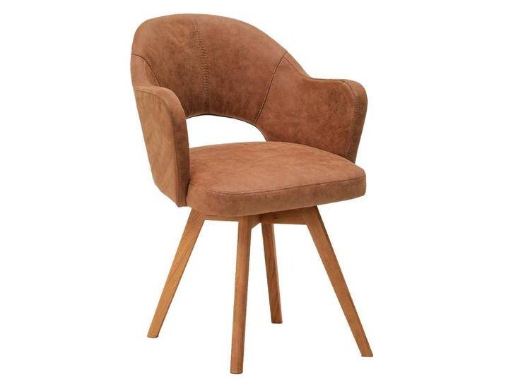 Esszimmerstuhl, Cognac Braun, 59x62x83 cm, Microfaser & Wildeiche Massivholz, Armlehnstuhl, Modern Esszimmerstuhl, Cognac Braun, 59x62x83 cm, Microfaser & Wildeiche Massivholz, Armlehnstuhl, Modern von Pharao24.de