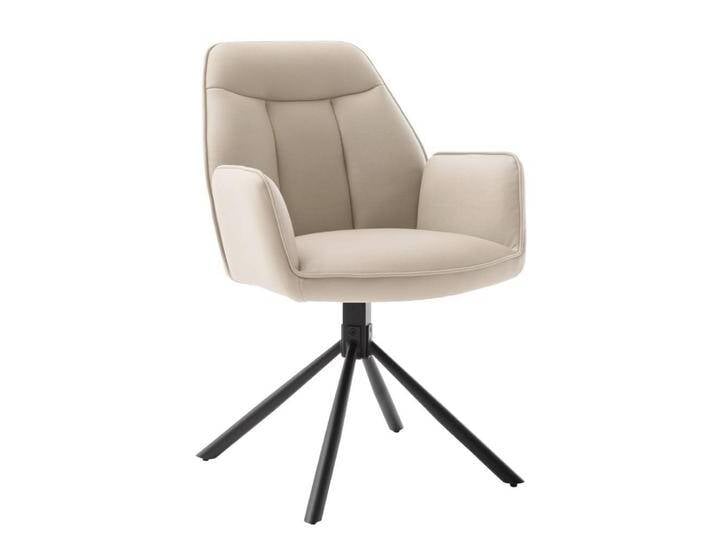 Esszimmerstuhl Armstuhl aus Microfaser in Cremeweiß (2er Set) von Pharao24.de