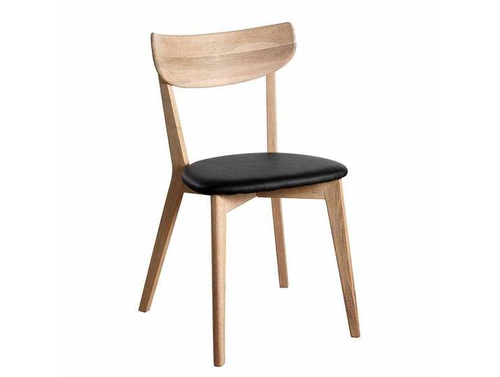 Esszimmerstuhl, Braun & Schwarz, 48x47x80 cm, Eiche Massivholz & Kunstleder, 2er Set, Skandinavisch von Pharao24.de
