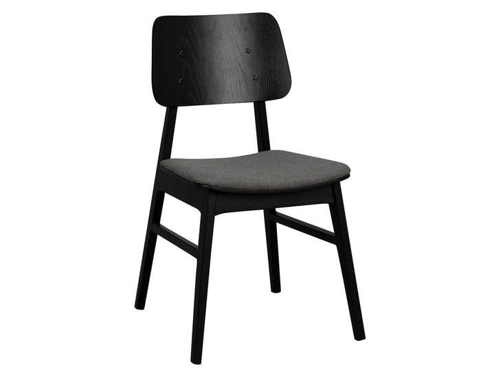 Esszimmerstuhl Set in dunkel Grau und Schwarz Eiche Massivholz (2er Set) von Pharao24.de