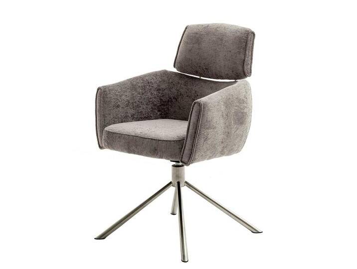 Esszimmerstuhl Set in modernem Design Webstoff und Edelstahl (2er Set) von Pharao24.de