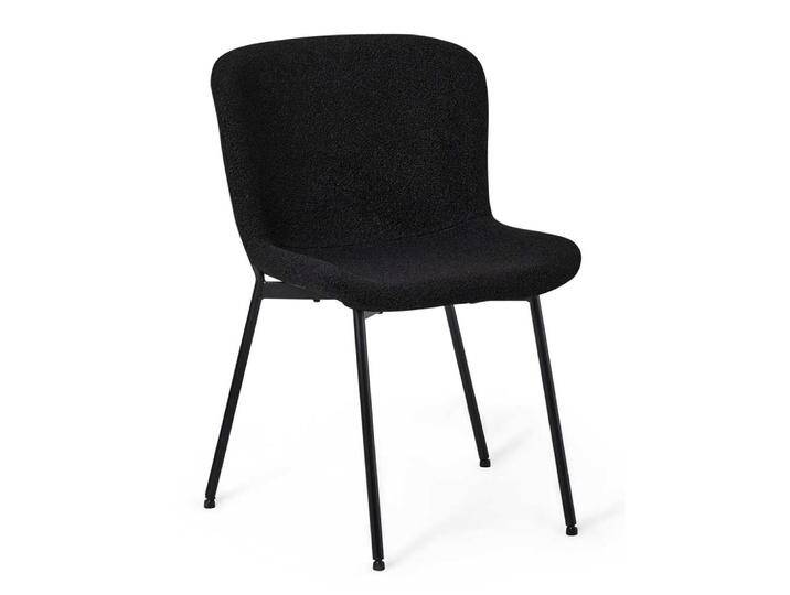 Esszimmerstuhl Stuhl Küche mit gepolsterter Rückenlehne aus Boucle Stoff (2er Set) von Pharao24.de