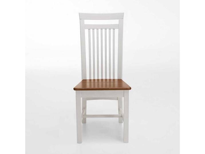 Esszimmerstuhl in Weiß Braun Kiefer Massivholz (2er Set) von Pharao24.de