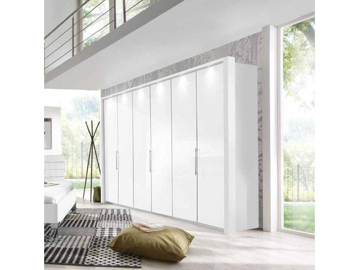 Falttüren Kleiderschrank in Weiß Glas beschichtet von Pharao24.de