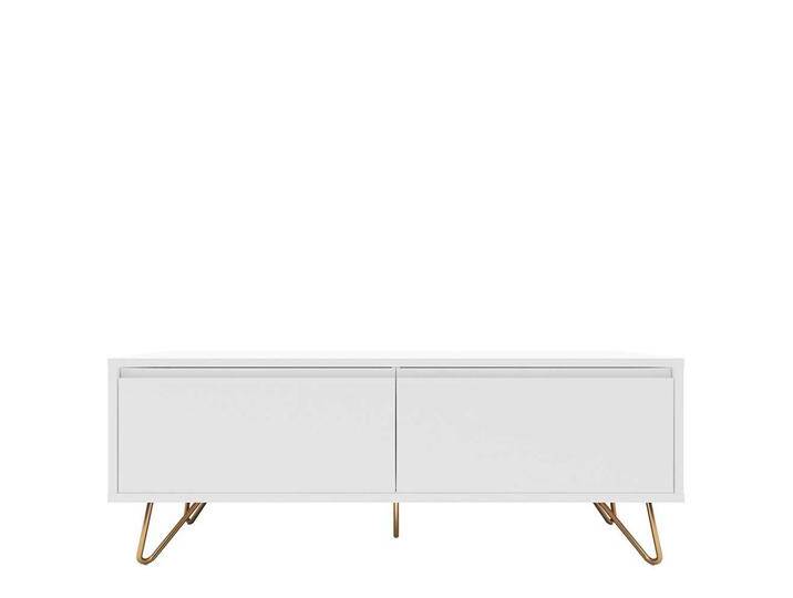 Fernsehboard in Weiß und Goldfarben 120 cm breit von Pharao24.de