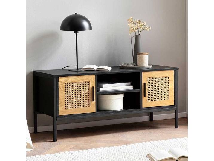 Fernsehkommode im Skandi Design mit Geflechttüren Fernsehkommode im Skandi Design mit Geflechttüren von Pharao24.de