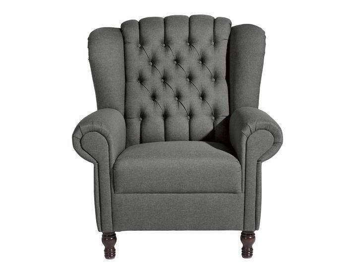 Fernsehsessel Anthrazit im Chesterfield Look 44 cm Sitzhöhe von Pharao24.de