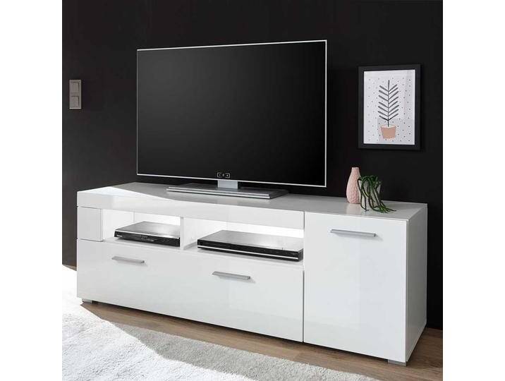 Fernsehtisch in Weiß Hochglanz 140 cm breit von Pharao24.de