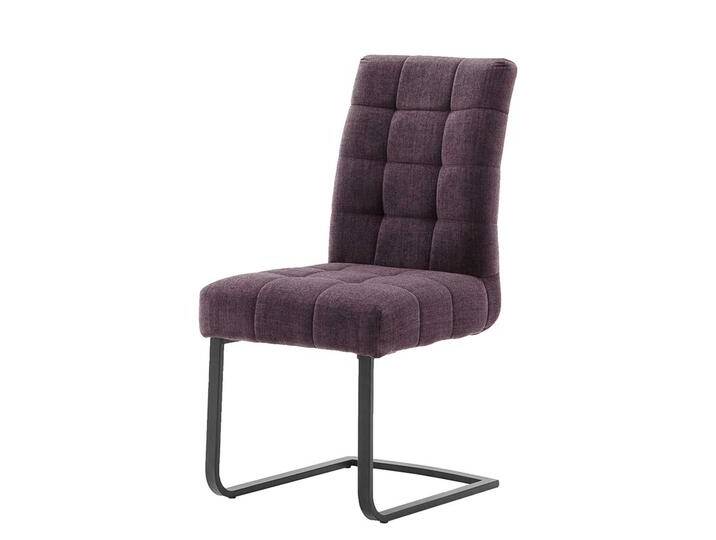 Freischwinger Sessel in Violett hoher Lehne (2er Set) von Pharao24.de