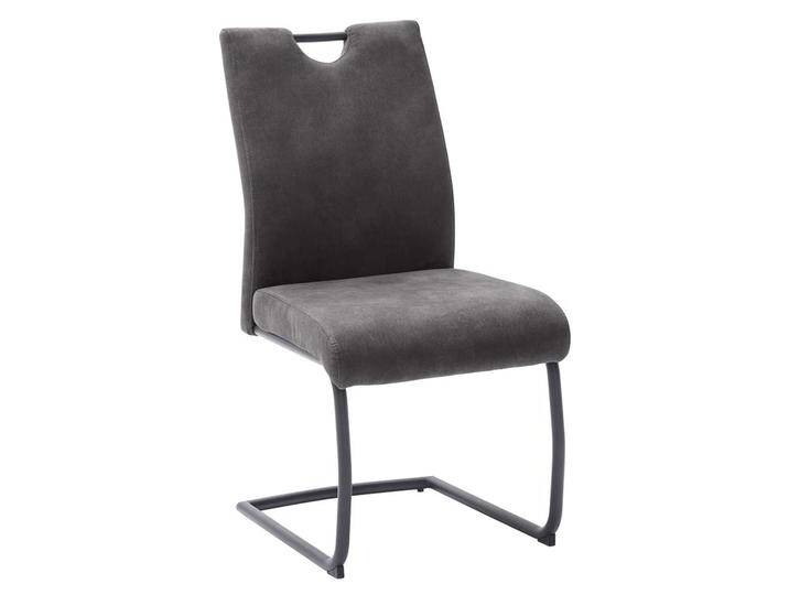 Freischwinger in Dunkelgrau und Schwarz Gestell aus Metall (2er Set) von Pharao24.de