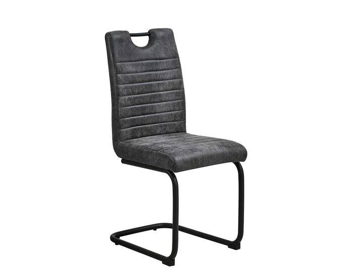 Freischwinger mit Griff in Anthrazit und Schwarz 51 cm Sitzhöhe (2er Set) von Pharao24.de