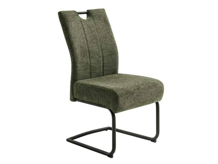Freischwinger mit hoher Lehne Oliv Grün Chenillegewebe (2er Set) von Pharao24.de
