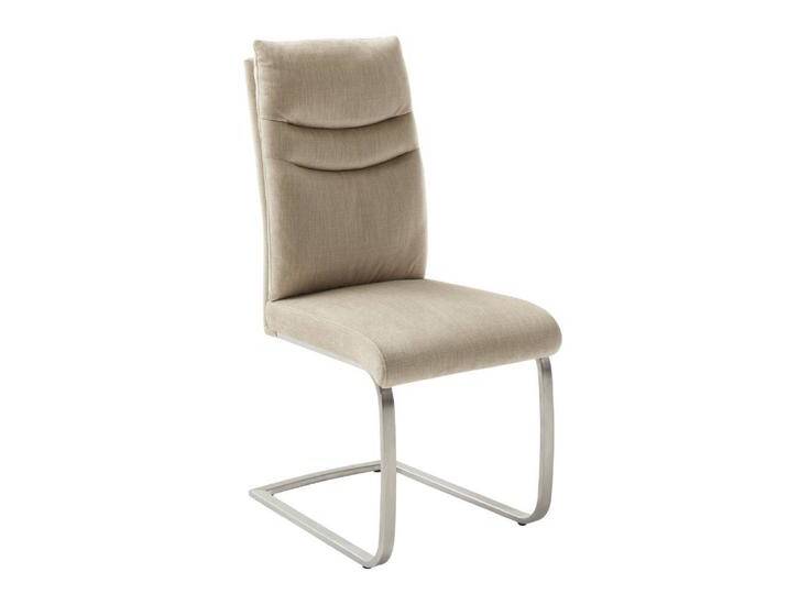 Freischwingerstuhl Esstischstuhl in Cremeweiß aus Vintage Velours (2er Set) von Pharao24.de