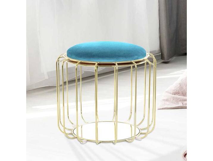 Funktions Polsterhocker in Blau und Goldfarben wendbarer Sitzfläche Funktions Polsterhocker in Blau und Goldfarben wendbarer Sitzfläche von Pharao24.de