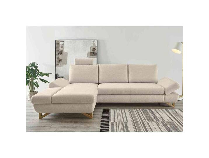 Funktions Sofa Ecke in Cremefarben verstellbaren Armlehnen von Pharao24.de