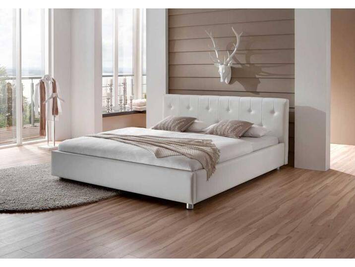 Futonbett aus Kunstleder (100% Polyurethan) Weiß von Pharao24.de