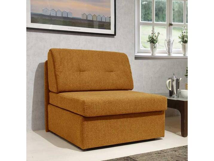 Gästebett Sessel in Braun Stoff Schlaffunktion von Pharao24.de