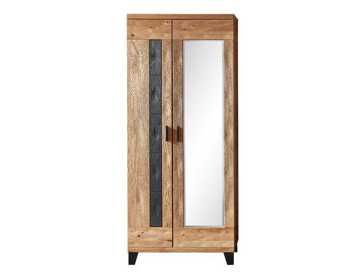 Garderobenschrank in Wildeichefarben Spiegel von Pharao24.de