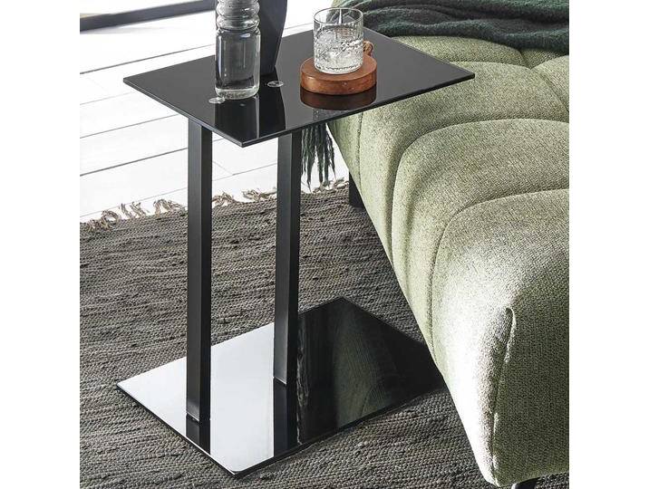 Glas Anstelltisch in Schwarz Sicherheitsglas & Metall von Pharao24.de