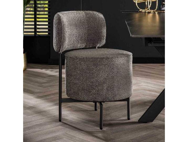 Grauer Esszimmerstuhl drehbar aus Boucle von Pharao24.de