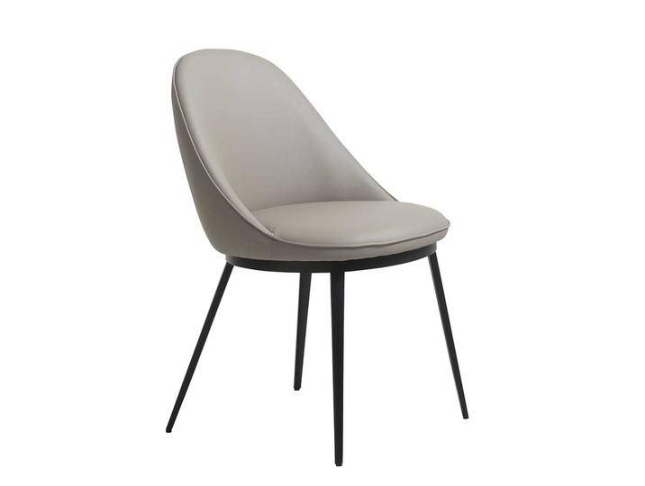 Grauer Polsterstuhl aus Kunstleder und Metall Skandi Design von Pharao24.de