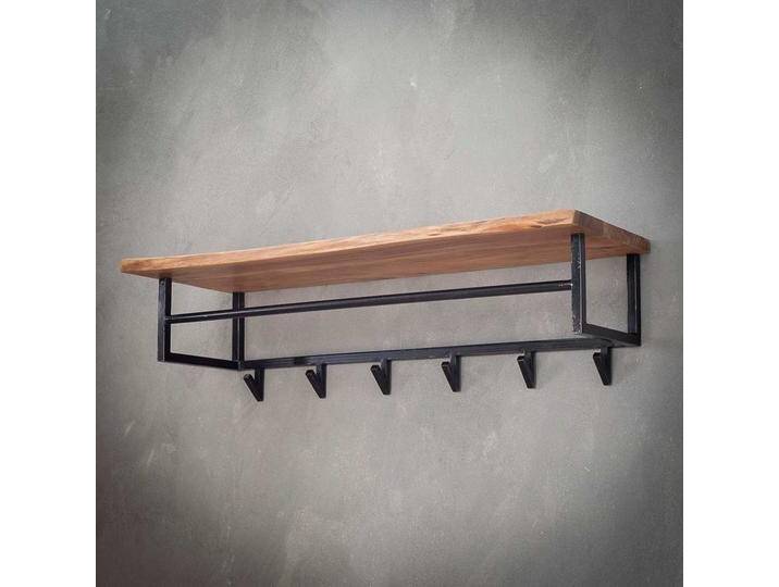 Hängegarderobe aus Akazie Massivholz 6 Kleiderhaken Hutablage Hängegarderobe aus Akazie Massivholz 6 Kleiderhaken Hutablage von Pharao24.de