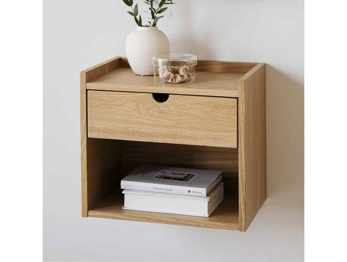 Hängekonsole mit Schublade in Eichefarben 40 cm breit - 36 cm hoch von Pharao24.de