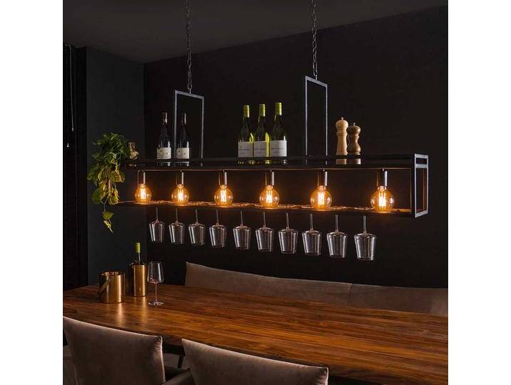 Hängelampe mit Glashalterung im Industry und Loft Stil Metall von Pharao24.de
