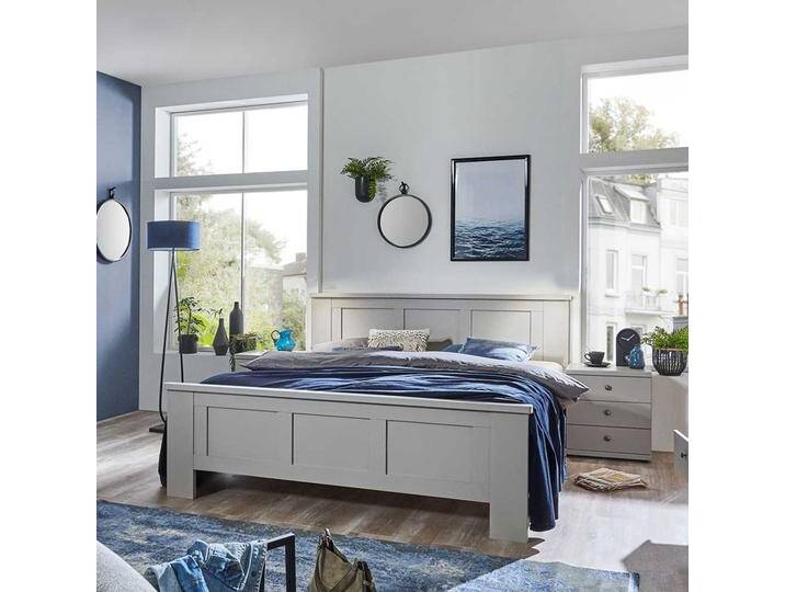 Hellgraues Landhausstil Bett Made in Germany auch in Überlänge bestellbar Hellgraues Landhausstil Bett Made in Germany auch in Überlänge bestellbar von Pharao24.de