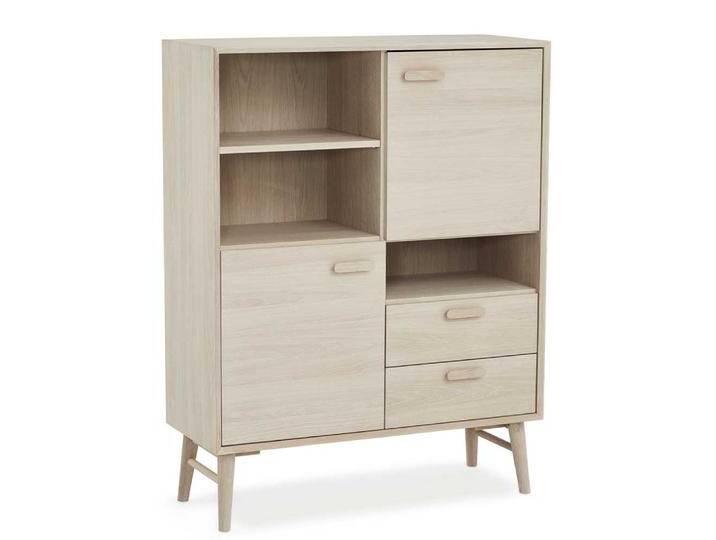 Highboard Kommode mit Holzgriffen und drei offenen Fächern von Pharao24.de