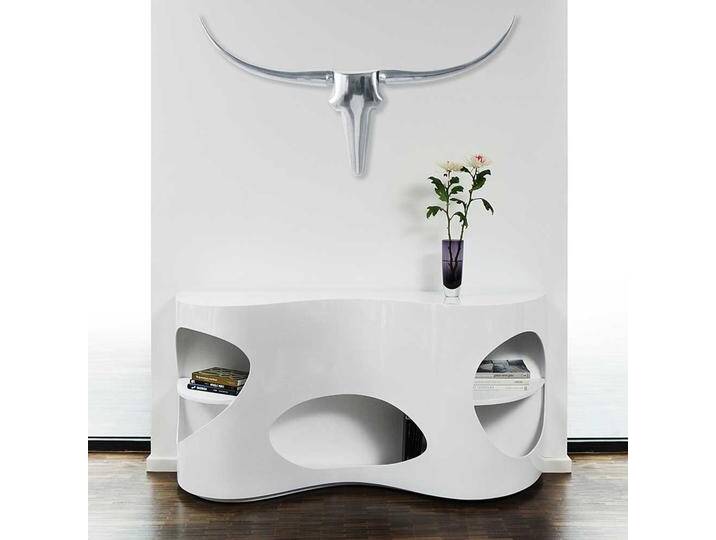 Hochglanz Sideboard in Weiß ausgefallenen Design von Pharao24.de