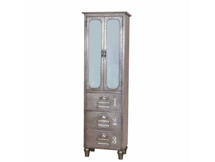 Hochschrank für Küche Metall Milchglas Hochschrank für Küche Metall Milchglas von Pharao24.de
