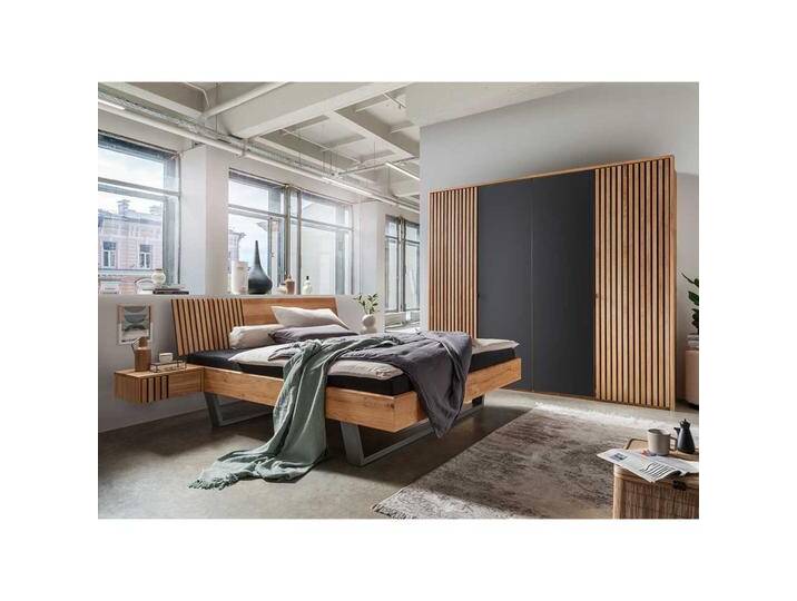 Hochwertige Schlafzimmer Möbel in Wildeichefarben Anthrazit (vierteilig) von Pharao24.de