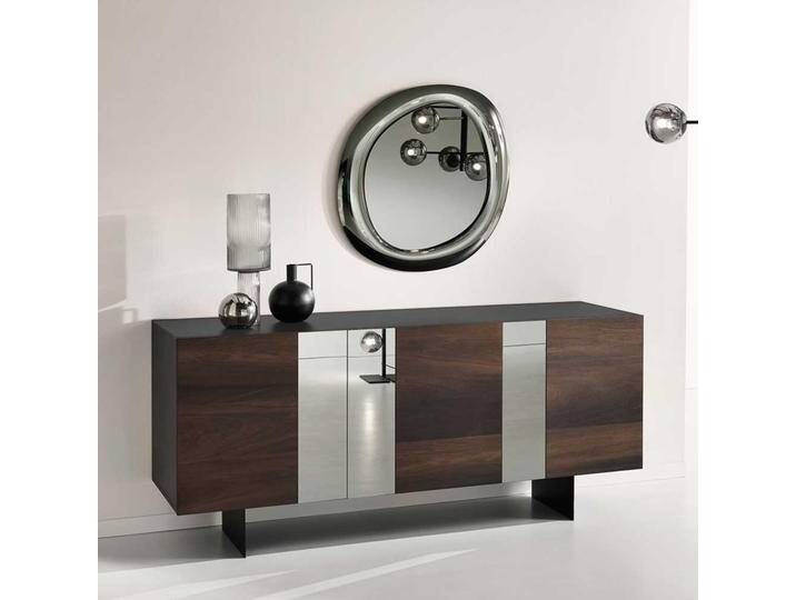 Hochwertiges Sideboard in Eiche dunkel Spiegelglas Front von Pharao24.de