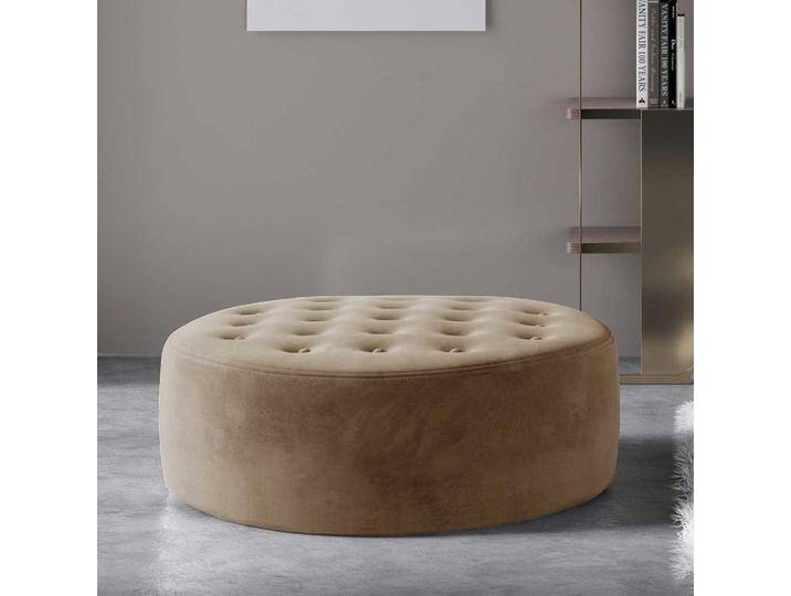 Hocker Fusshocker in Braun aus Samt von Pharao24.de