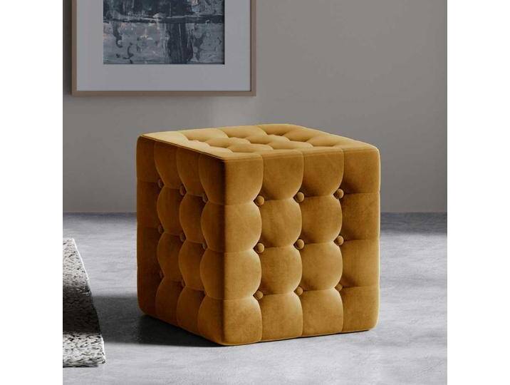 Hocker Sitzwürfel in Senfgelb aus Samt Hocker Sitzwürfel in Senfgelb aus Samt von Pharao24.de