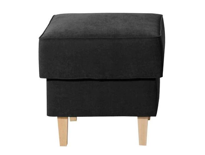 Hocker Velour Schwarz in quadratischer Form Vierfußgestell aus Holz Hocker Velour Schwarz in quadratischer Form Vierfußgestell aus Holz von Pharao24.de