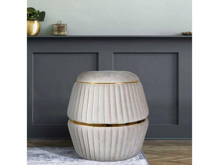 Hocker aus Samtvelours runder Form von Pharao24.de