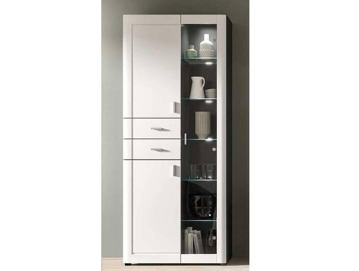 Hohe Esszimmer Vitrine in Weiß und Grau modernes Design von Pharao24.de
