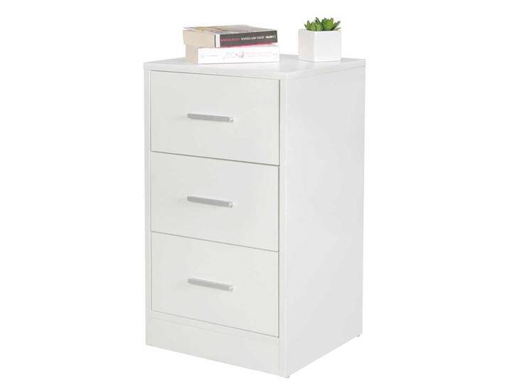 Hohe Nachttisch Kommode in Weiß - 68 cm drei Schubladen Hohe Nachttisch Kommode in Weiß - 68 cm drei Schubladen von Pharao24.de