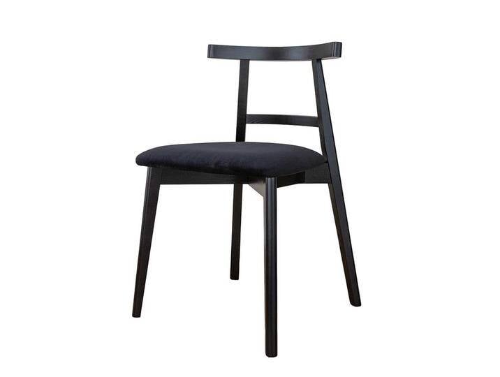 Holzstuhl massiv schwarz in modernem Design Samt und Buche (2er Set) von Pharao24.de