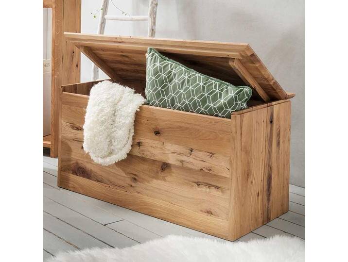 Holztruhe aus Wildeiche Massivholz rustikalen Stil von Pharao24.de