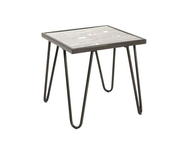 Industry Sofatisch mit Glasplatte Metall in Anthrazit von Pharao24.de