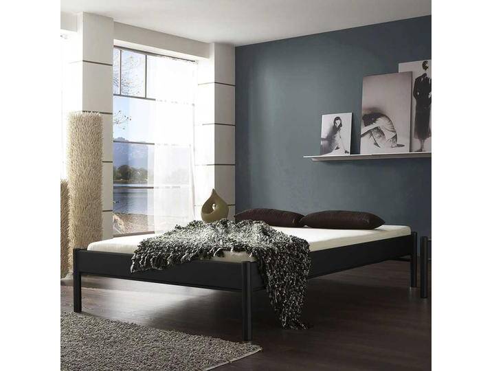 Jugendbett in Schwarz Eisen ohne Kopfteil von Pharao24.de