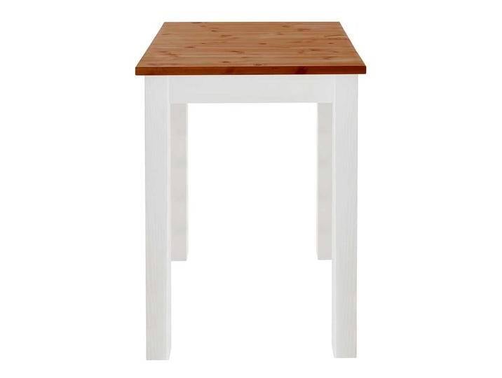Kiefer massiv Bar Tisch in Bernsteinfarben und Weiß 103 cm hoch von Pharao24.de