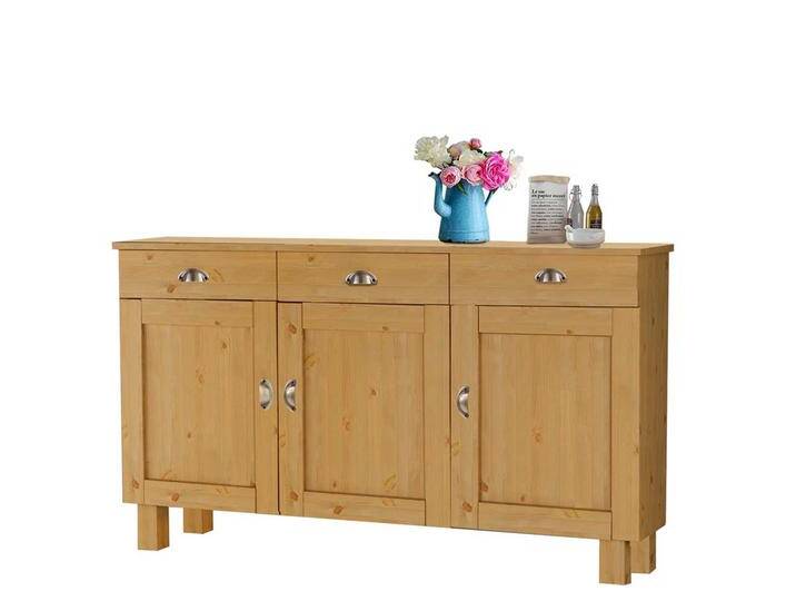 Kiefer massiv Sideboard im Landhausstil drei Schubladen und Türen von Pharao24.de