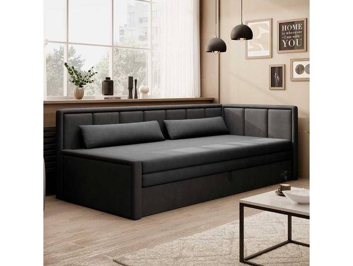 Klappcouch Schlafsofa mit Bettkasten in Grau von Pharao24.de