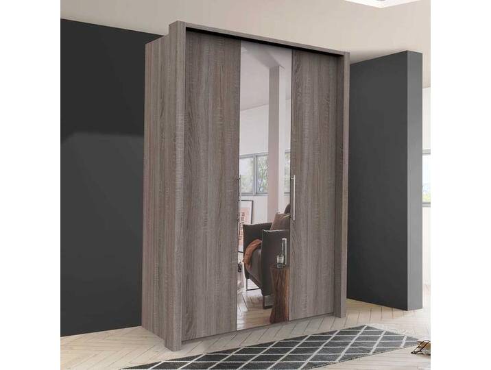 Kleiderschrank 2 türig mit Spiegel Eiche Trüffelfarben Kleiderschrank 2 türig mit Spiegel Eiche Trüffelfarben von Pharao24.de