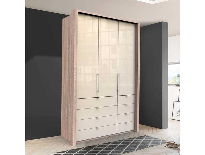 Kleiderschrank Jugendzimmer 2 türig mit 8 Schubladen Cremefarben Eiche Sägerau Kleiderschrank Jugendzimmer 2 türig mit 8 Schubladen Cremefarben Eiche Sägerau von Pharao24.de