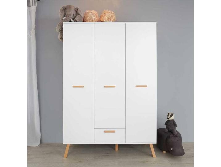 Kleiderschrank Kinderzimmer im Skandi Design 130 cm breit von Pharao24.de